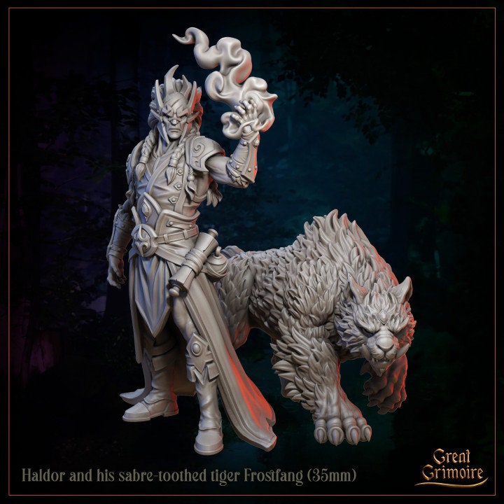 Haldor and his sabre-toothed tiger Frostfang