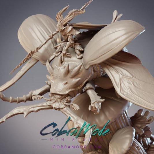 Mothfolk Beetle Cavalry - Riodin, Fidelium Knight and Cervus Beetle Mount