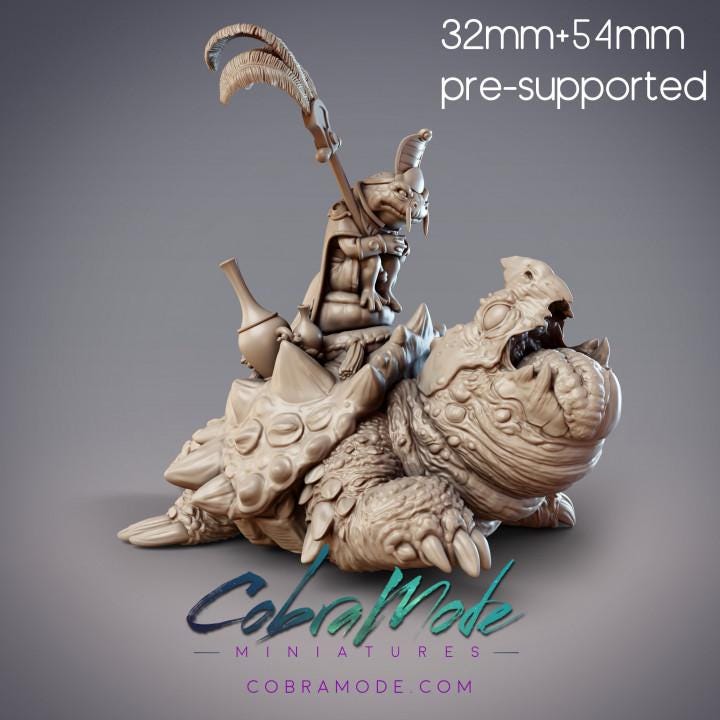 Salamander Mage with Turtle Mount - Rasa, Hanzaki Sand Mage