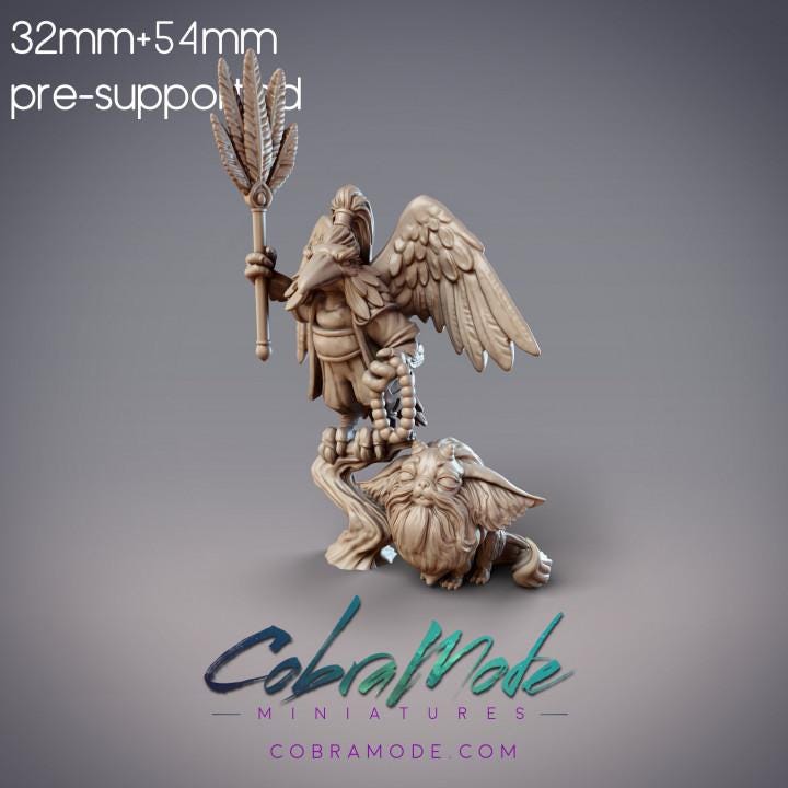 Karasu Tengu and Pet - Myogibo, Kotengu Philosopher and Mametama, Bearded Shishi