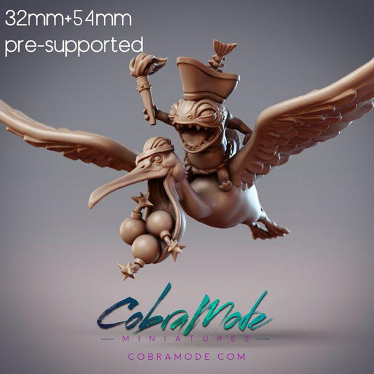 Fishfolk Pirate Flyer - Zulrida, Sommos Pyraja Pirate & Umu, Pelican Bomber