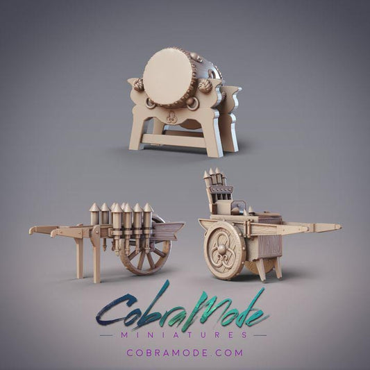 Rocket and Firework Carts, Taiko Drum Scatter Terrains