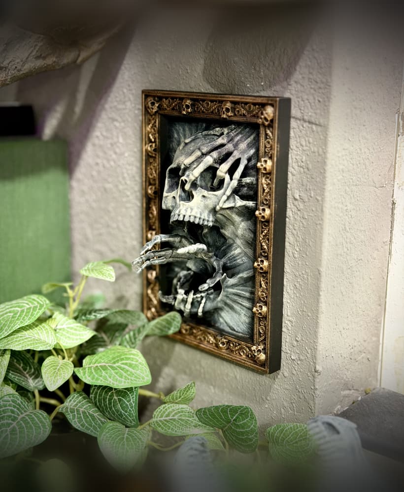 Skeletal hands picture frame