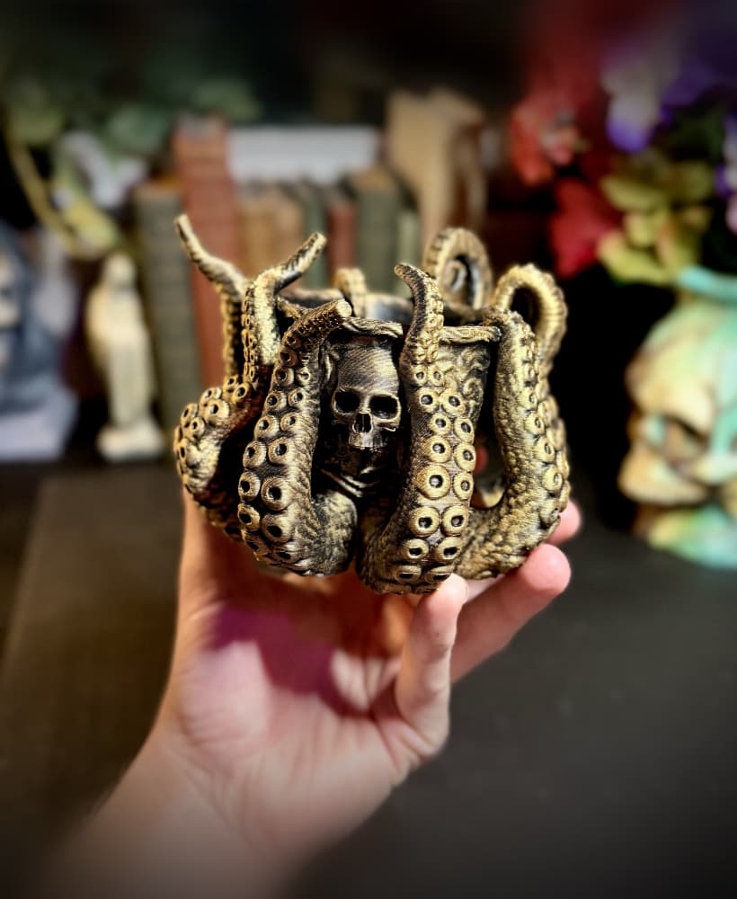 gothic octopus planter