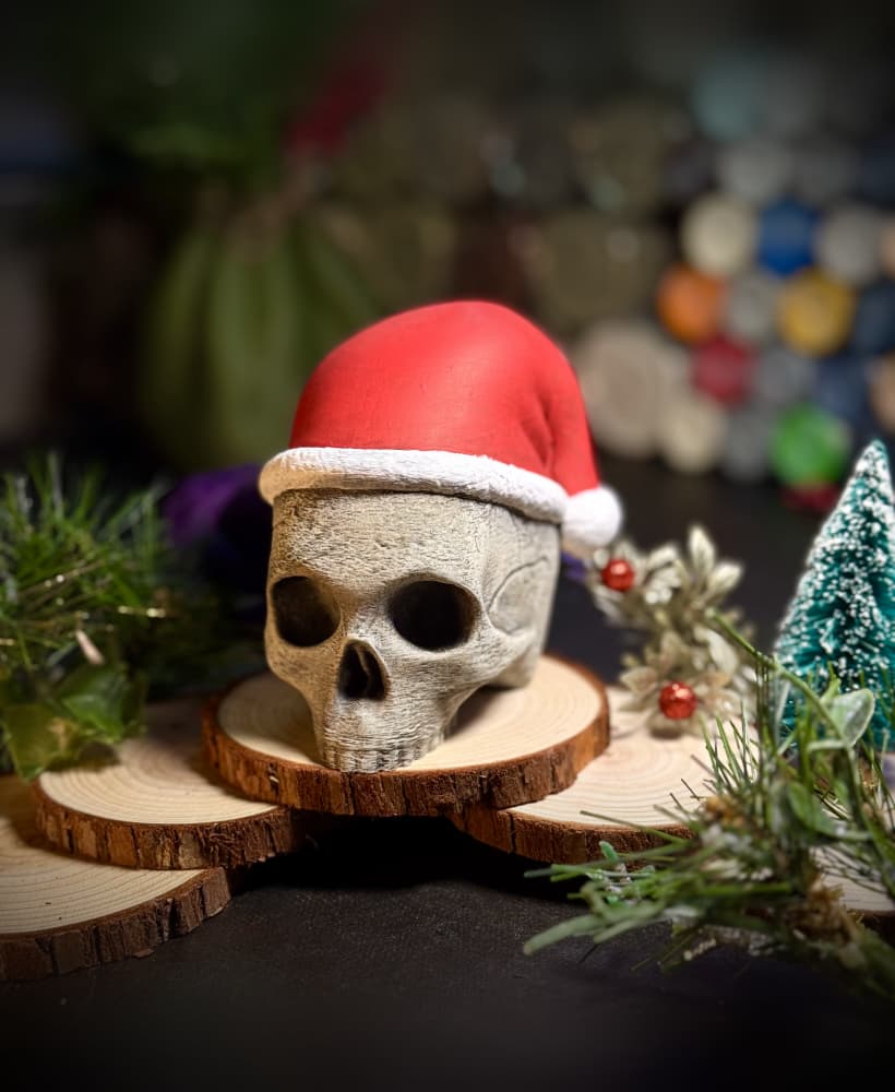Santa Skull ornament and decor