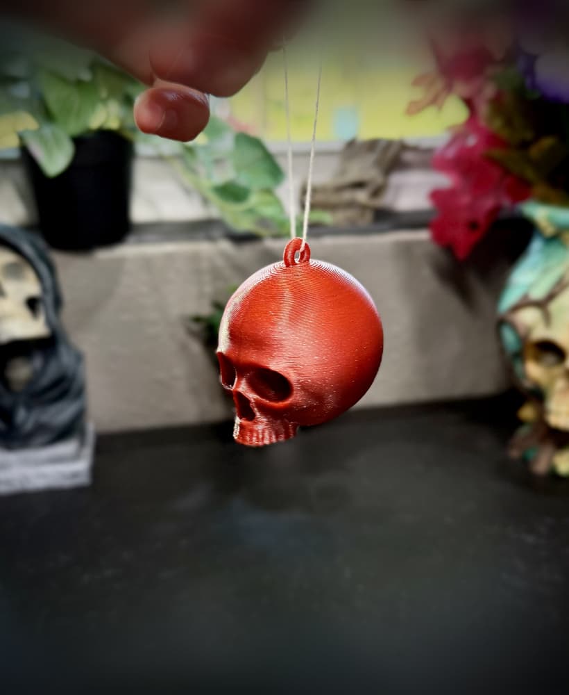 Skull christmas tree ornament