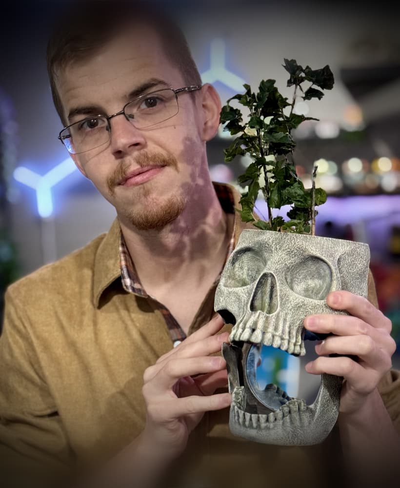 Skull wall planter and mirror
