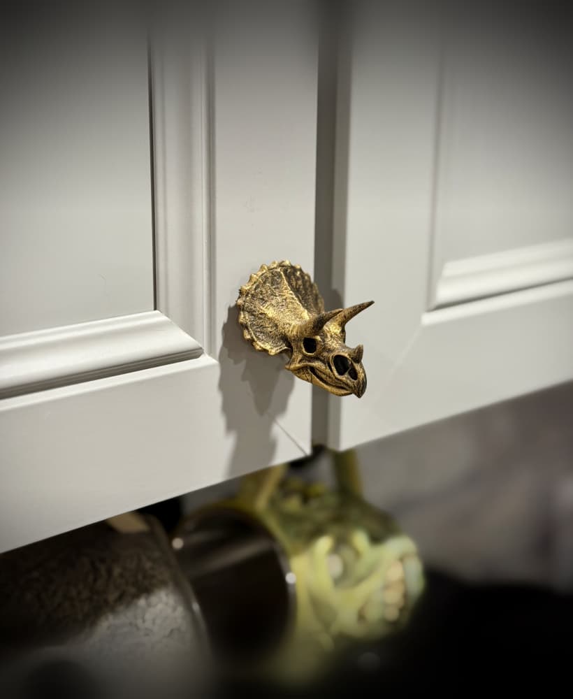 triceratops skull drawer pull