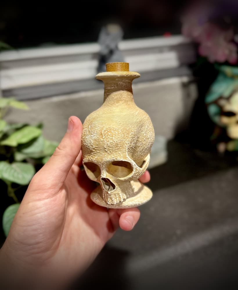 Skull potion bottle