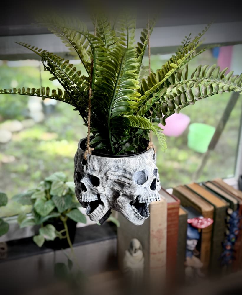 Hanging skull planter #1