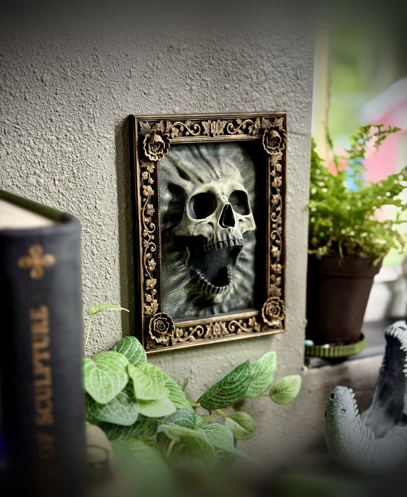 skull picture frame.