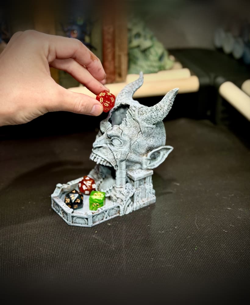 Gargoyle head dice tower