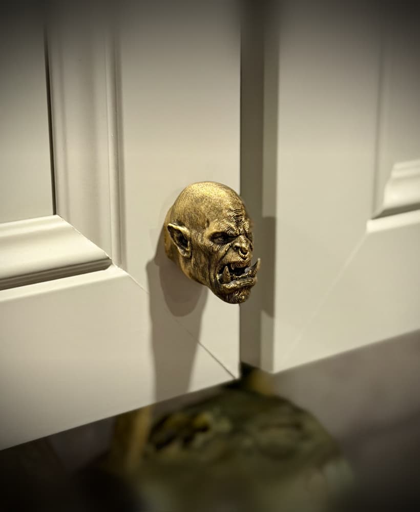 Orc head drawer pull