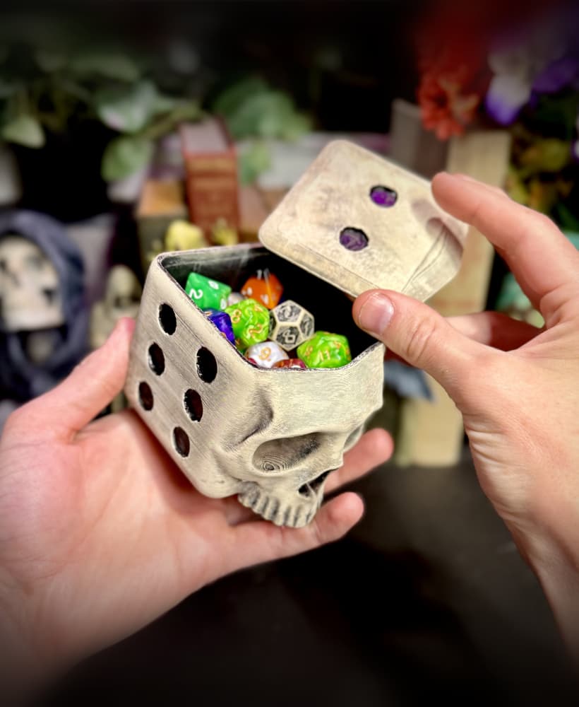 Skull d6 dice box
